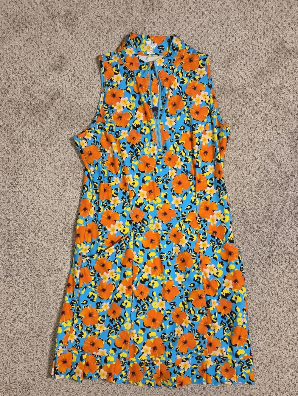 Tzu Tzu Shiloh Dress Hawaiian Floral Golf Tennis Activewear Upf 50 Medium - Picture 2 of 7